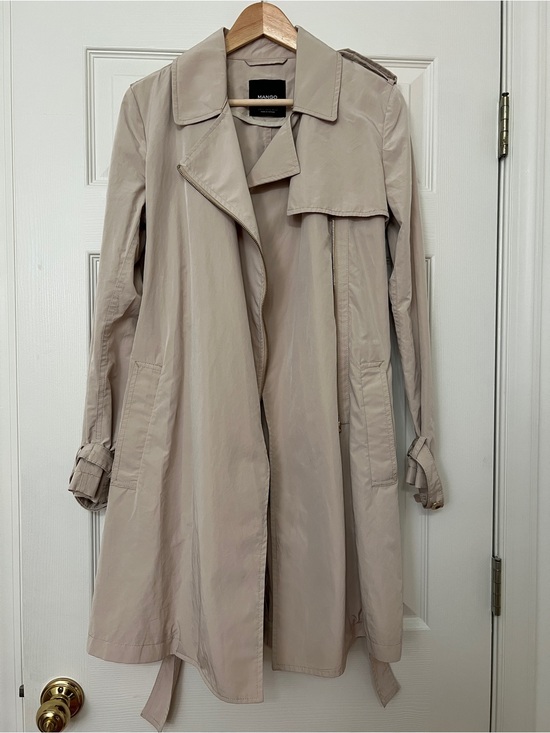 Mango Jackets & Blazers - Mango Light Beige Trench Coat with Belt Tie Size XS
